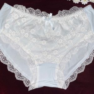 BLUE Lolita Kawaii High waist Lace front Cotton Panties. Soft and sensual.